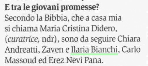 Hello, I'm Ilaria Bianchi. Press